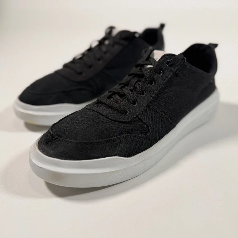Cole Haan GrandPro Rally Canvas Court Sneakers Black Lace Up Shoes Women Size 9